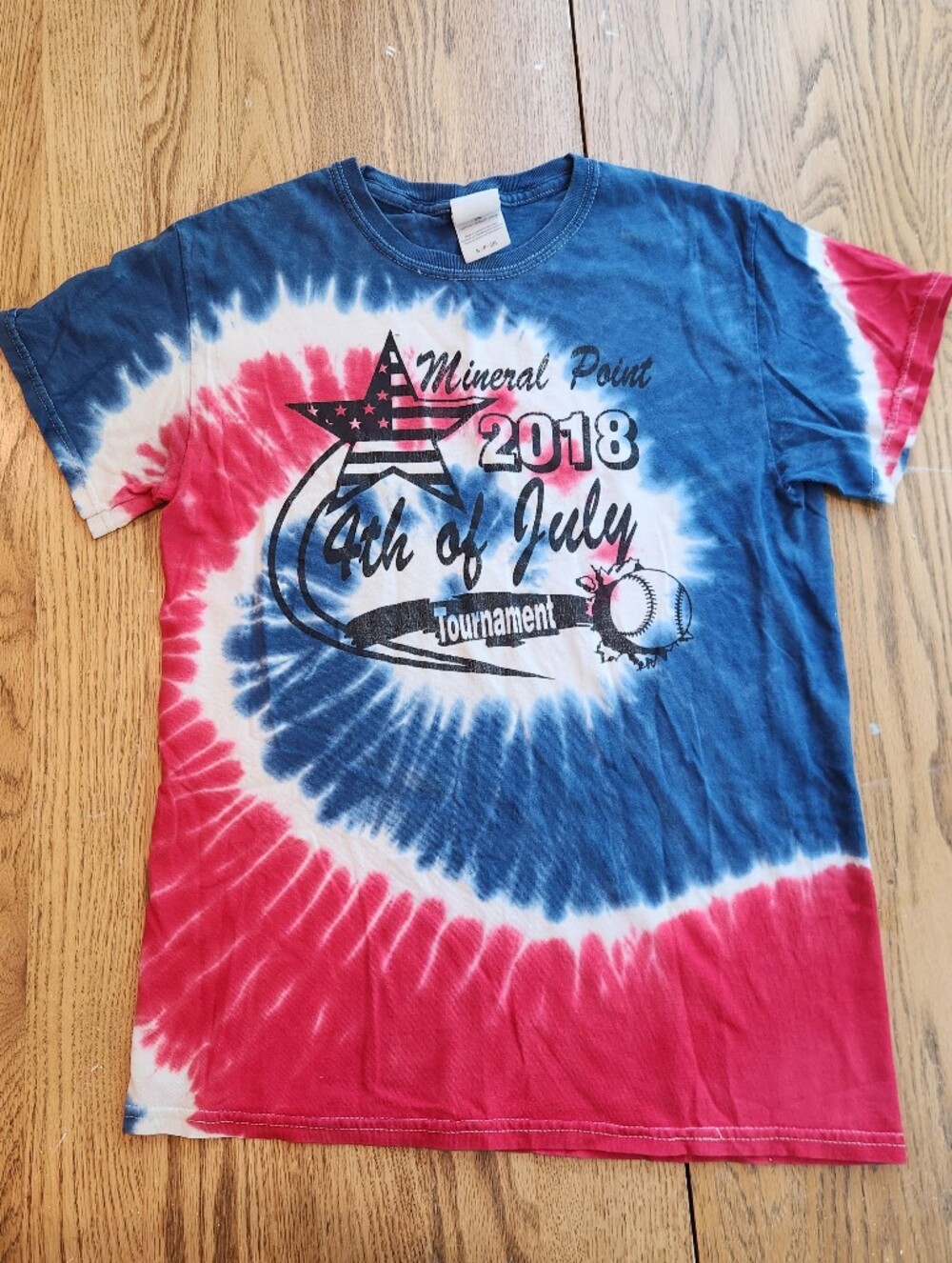 4th of July Tie-Dye Short Sleeve Tee - Blue, Red & White